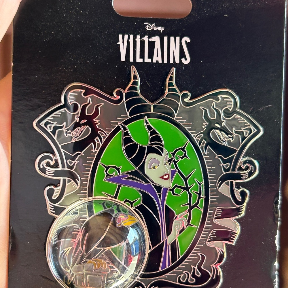 Pink a la Mode Maleficent Sleeping Beauty Diablo Snowglobe Pin Disney
